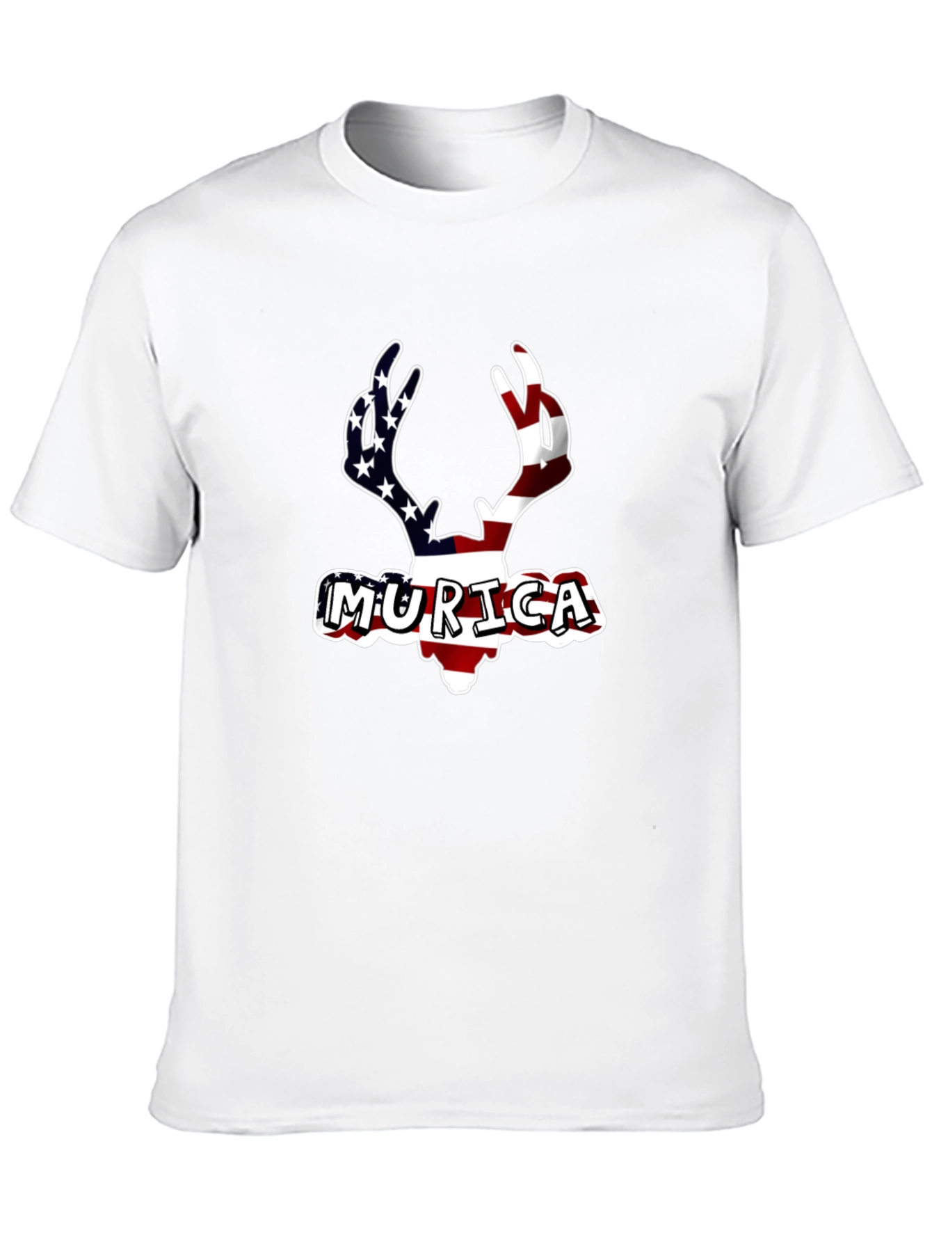 Patriotic Deer Murica T-Shirt - Black