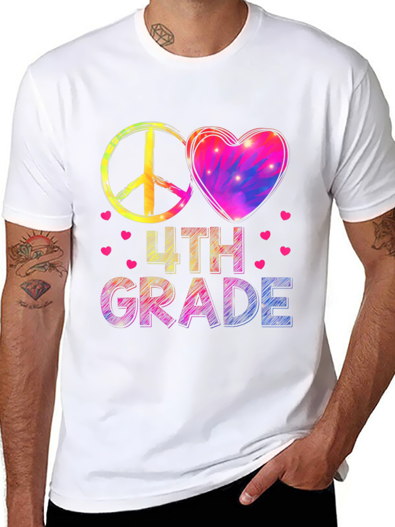 Peace Love 4th Grade T-Shirt