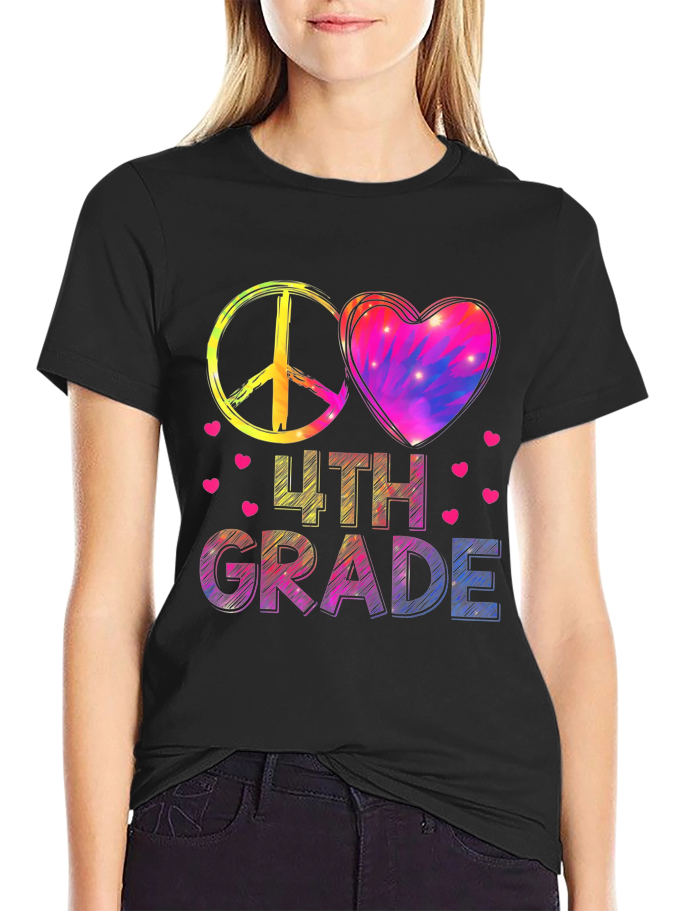 Peace Love 4th Grade T-Shirt