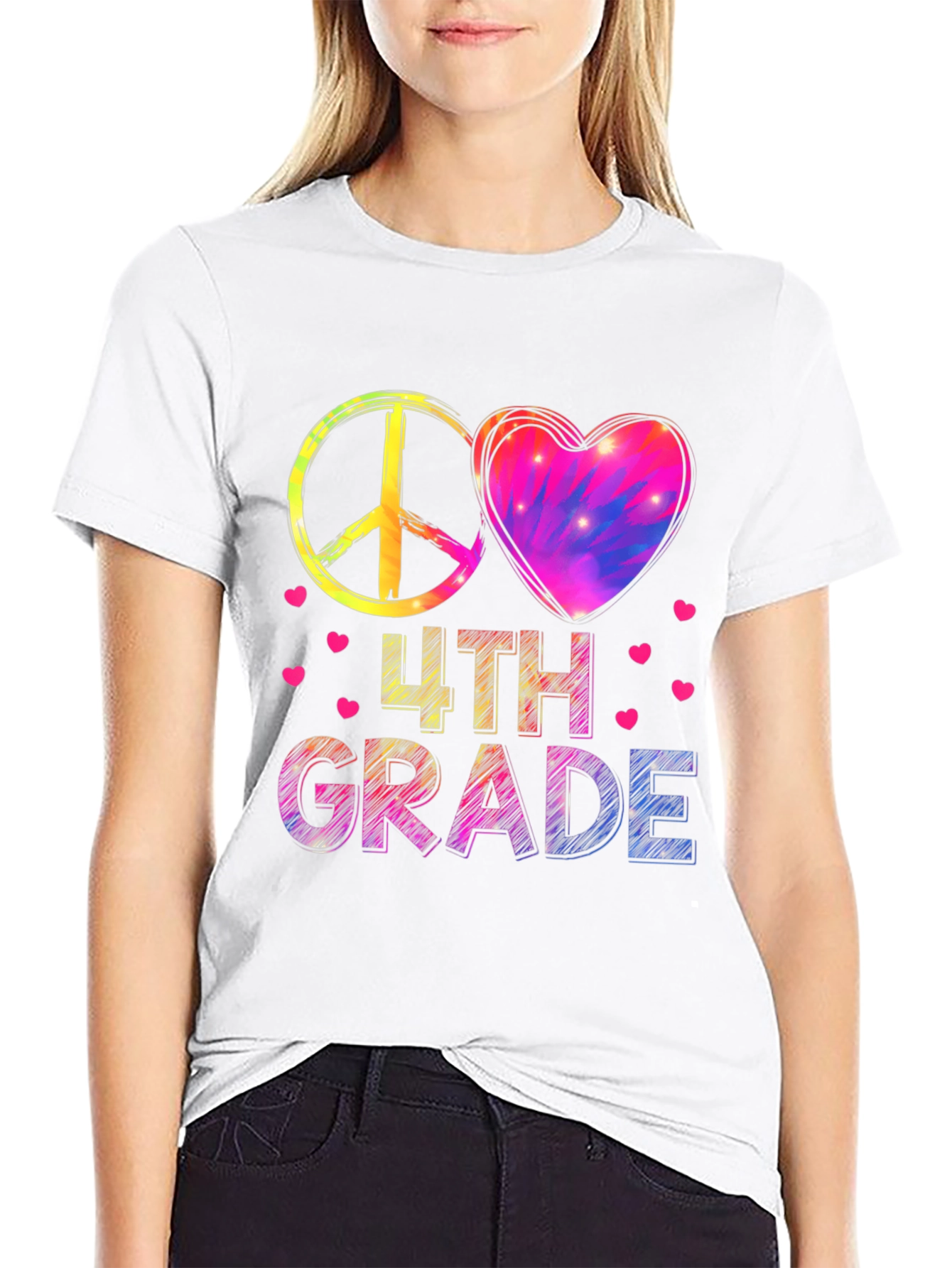 Peace Love 4th Grade T-Shirt