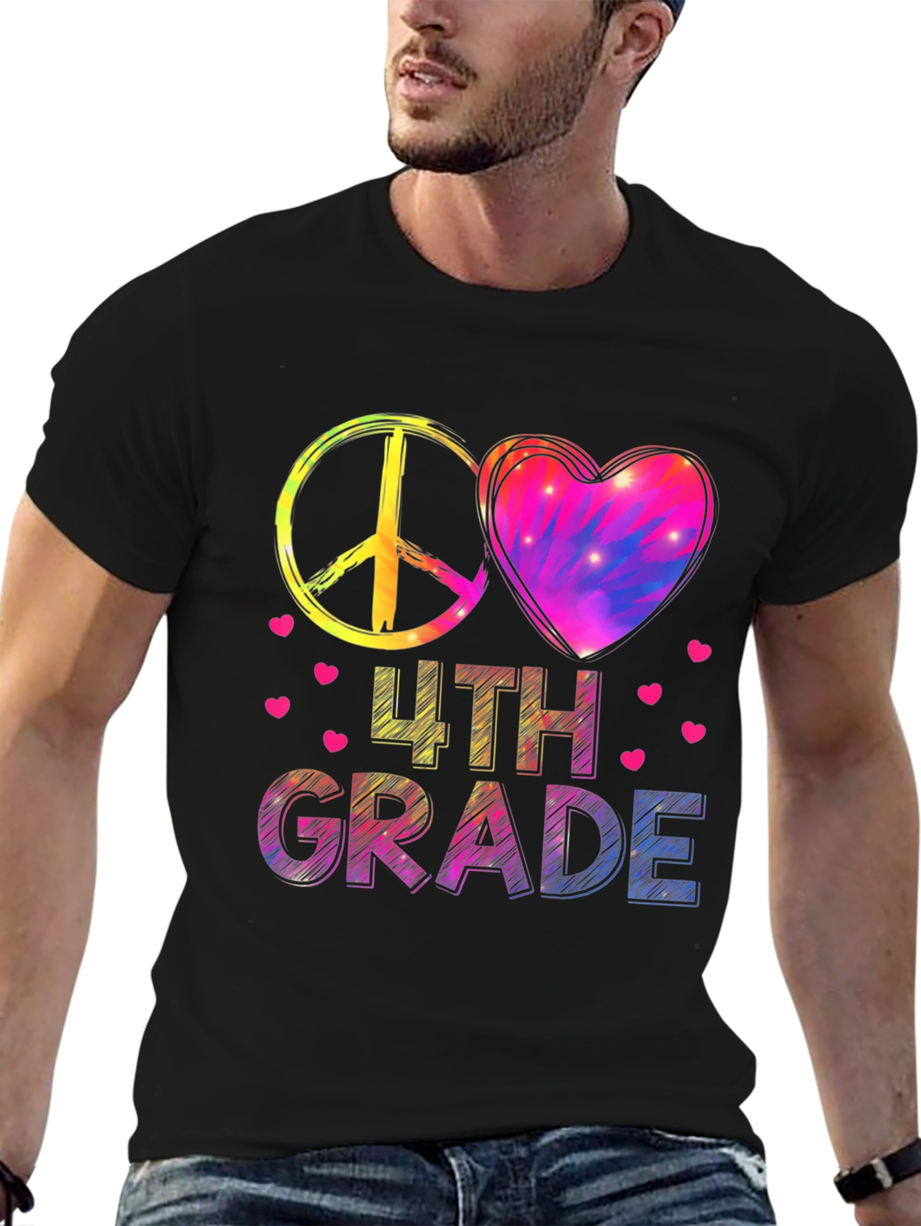 Peace Love 4th Grade T-Shirt