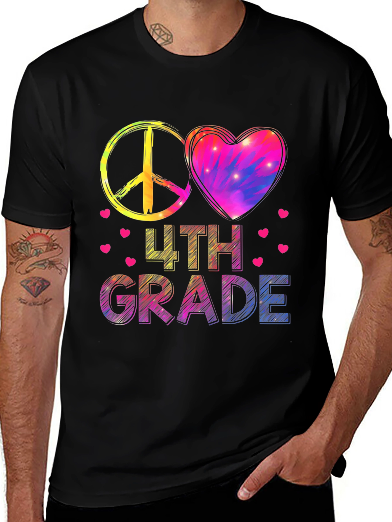 Peace Love 4th Grade T-Shirt
