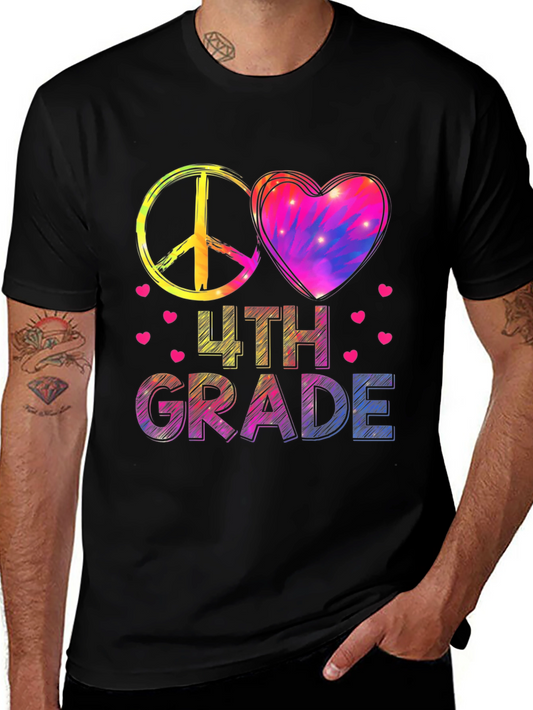 Peace Love 4th Grade T-Shirt