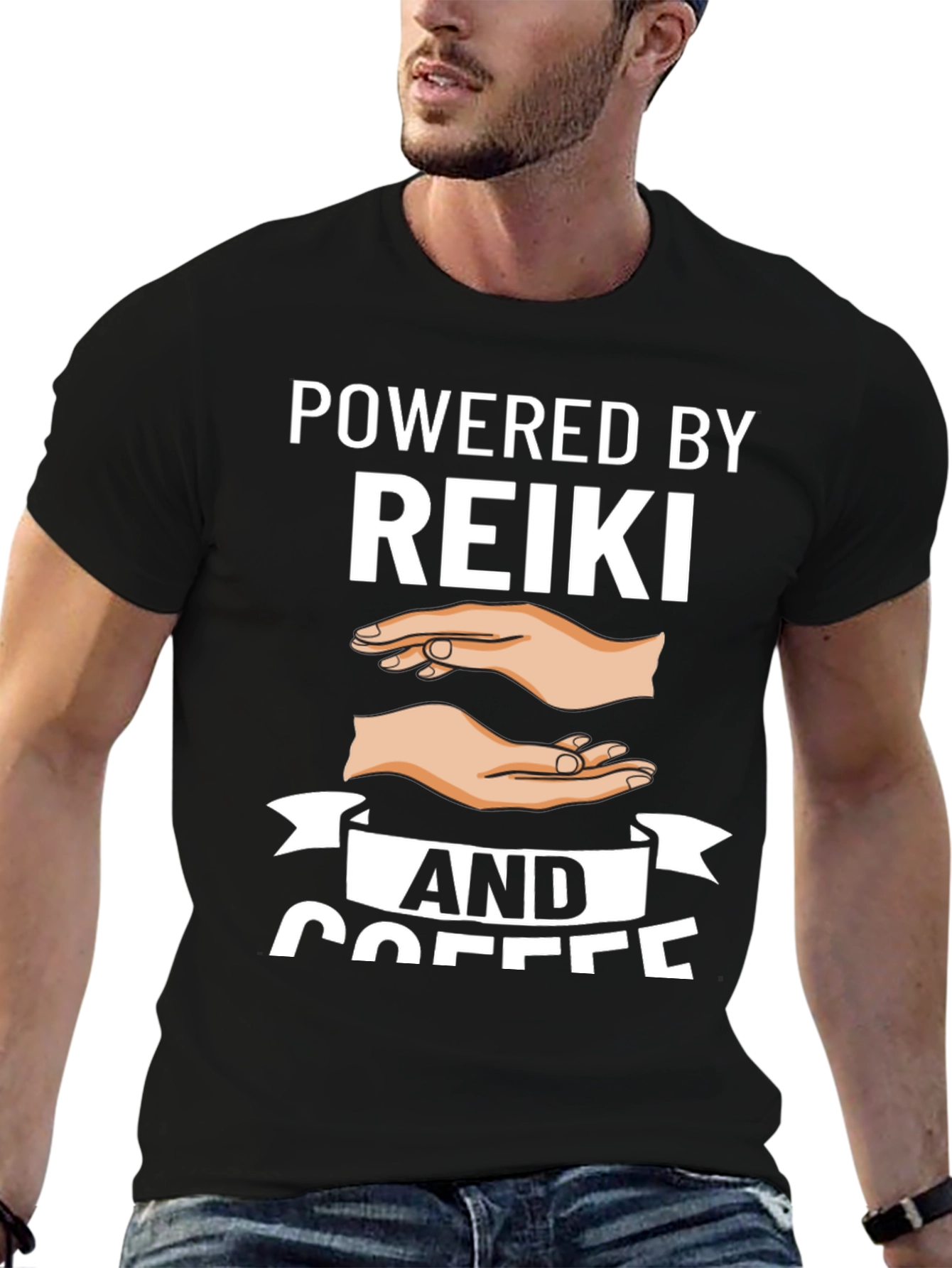 Powered by Reiki and Coffee Graphic Tee