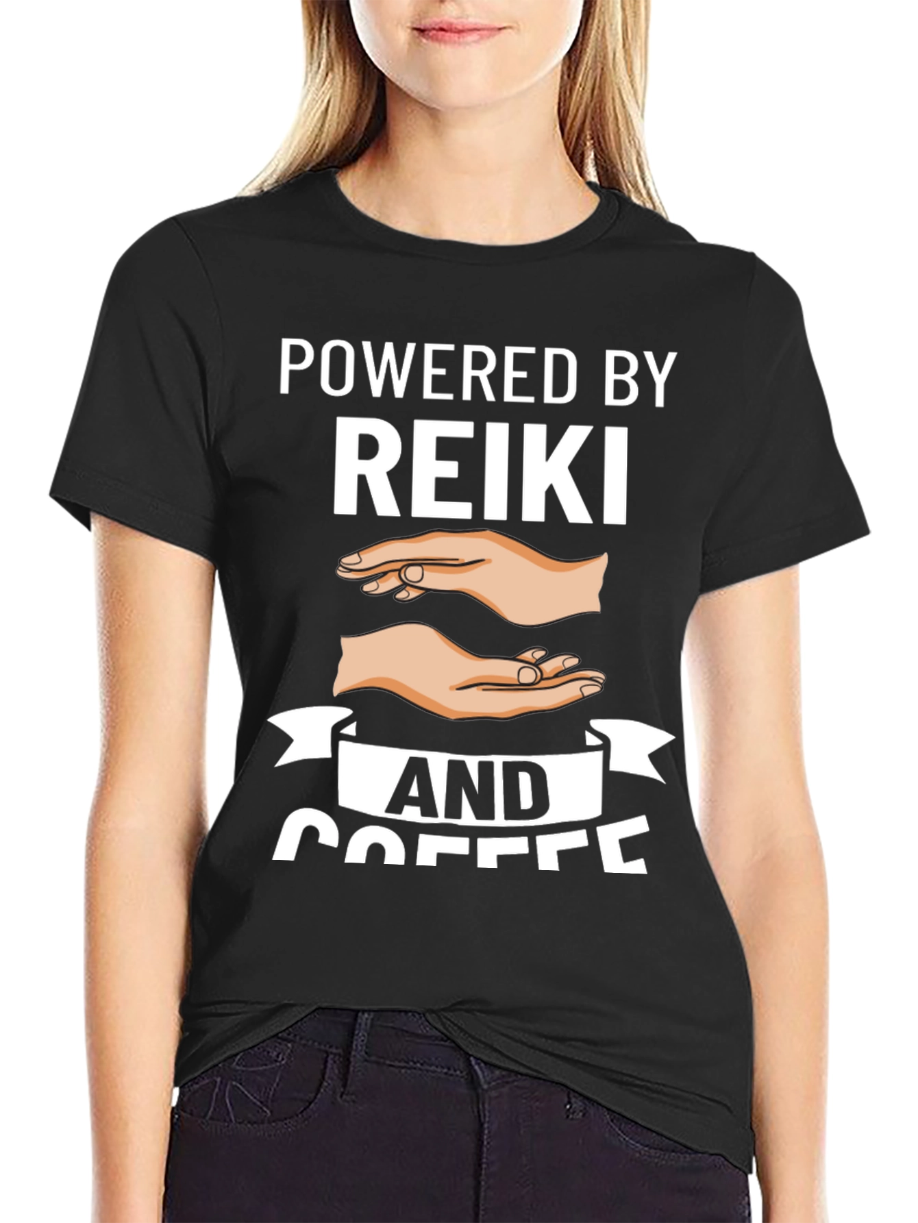 Powered by Reiki and Coffee Graphic Tee
