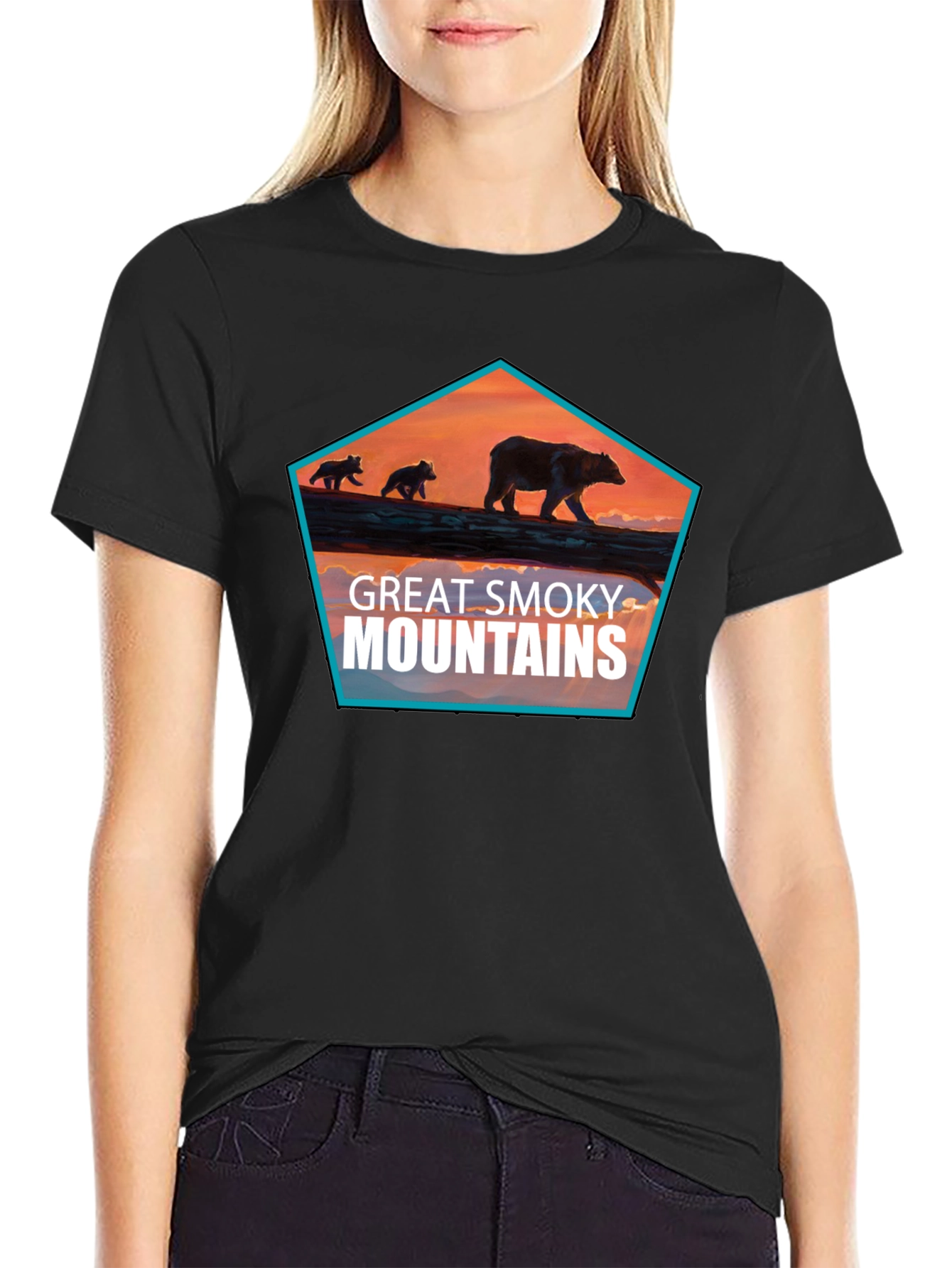 Great Smoky Mountains Bear Graphic T-Shirt