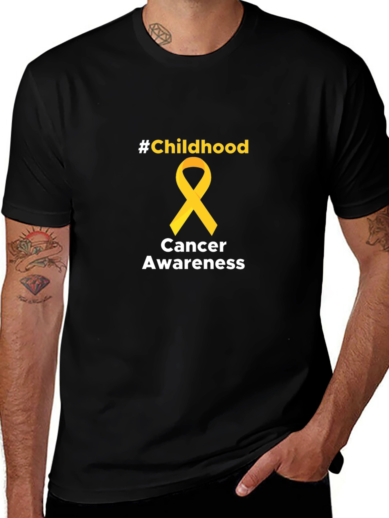 Childhood Cancer Awareness Tee - Black