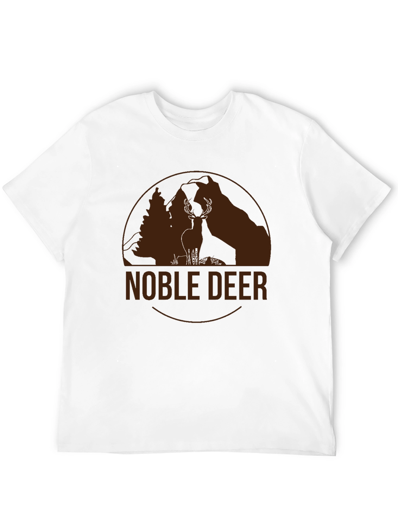 Noble Deer Graphic Tee - Mountain Scene