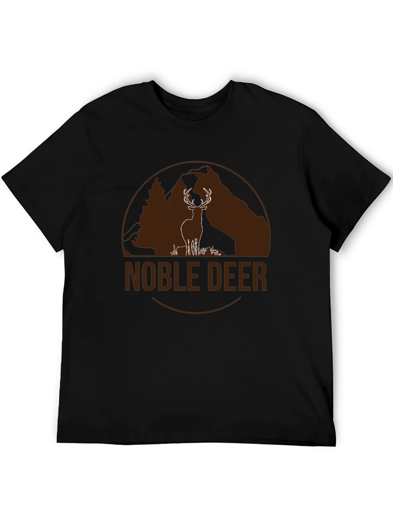 Noble Deer Graphic Tee - Mountain Scene