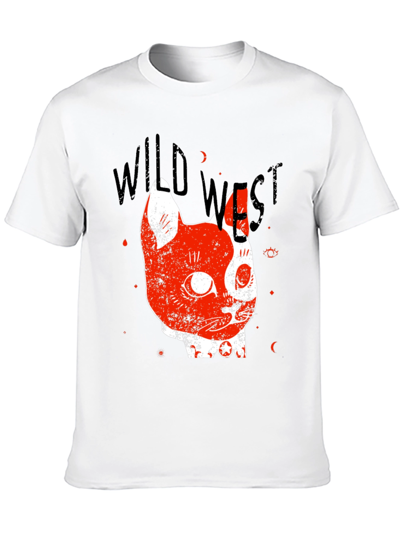 Wild West Cat Graphic Tee - Black