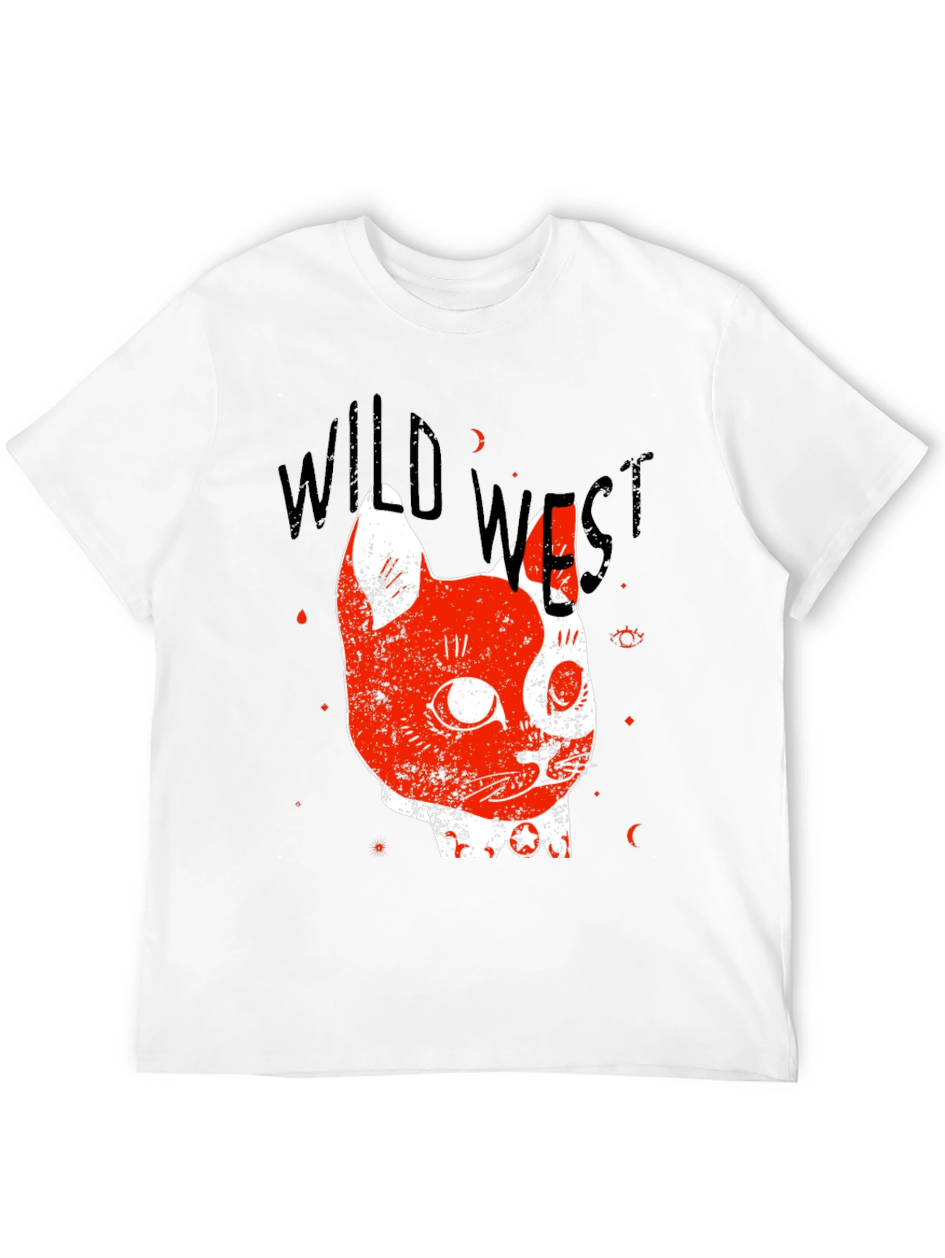 Wild West Cat Graphic Tee - Black