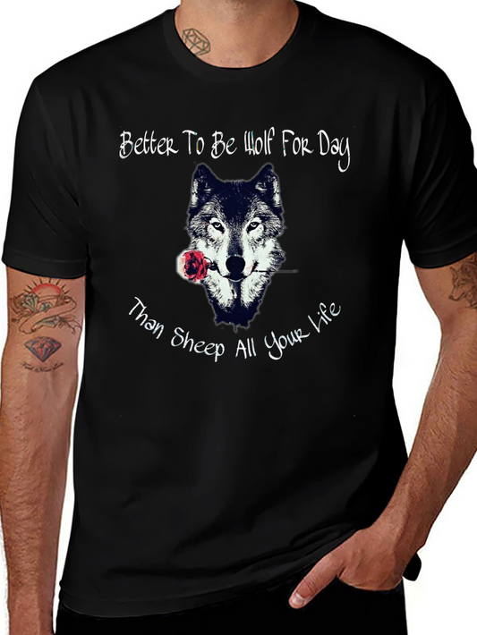 Wolf & Rose Graphic Tee - Be a Wolf for a Day!