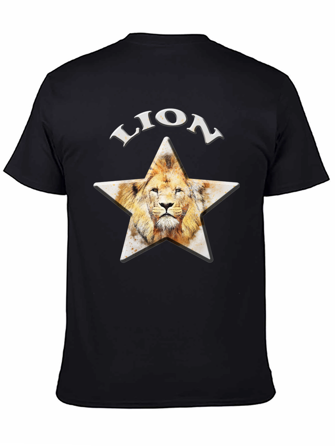 Lion Star Graphic T-Shirt - Black