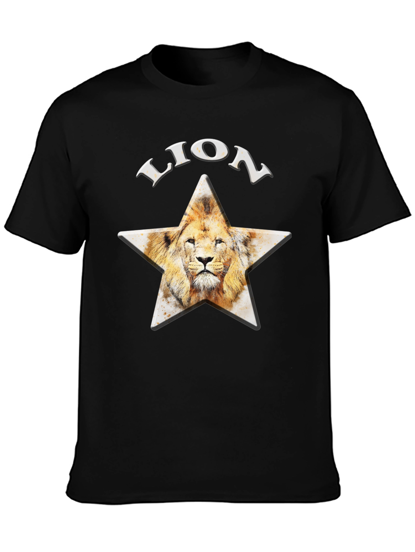 Lion Star Graphic T-Shirt - Black