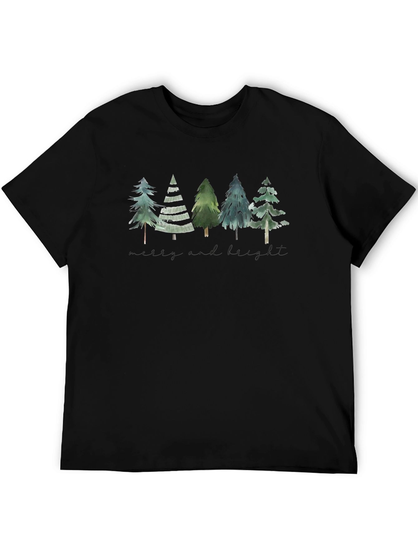 Nature Inspired Forest Tree Graphic Tee - Black