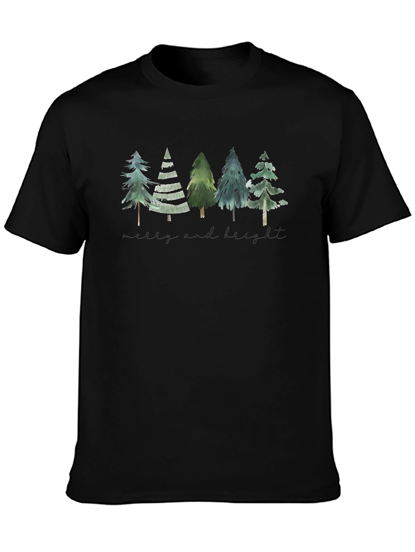 Nature Inspired Forest Tree Graphic Tee - Black