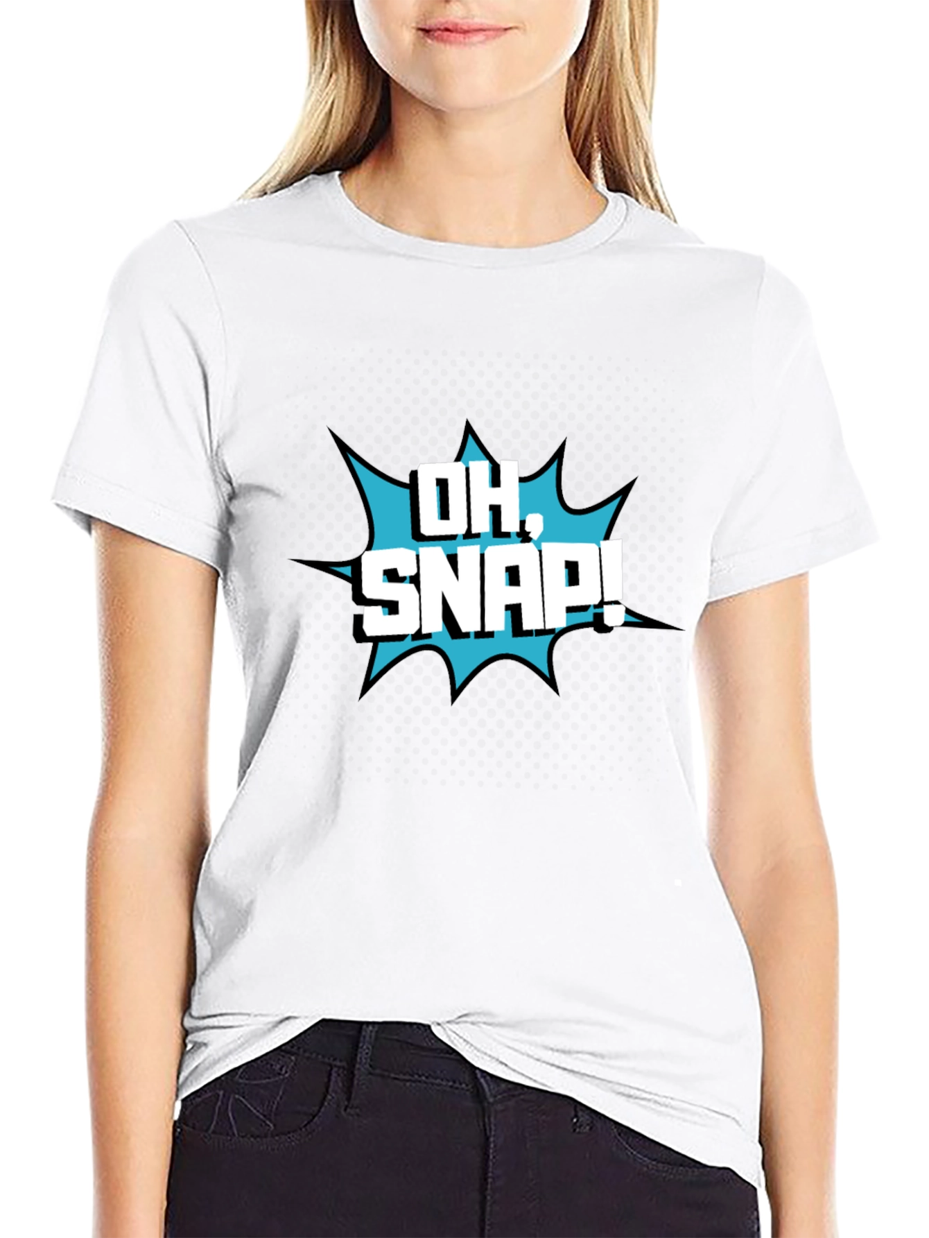Oh Snap! Graphic T-Shirt - Black Crew Neck Tee