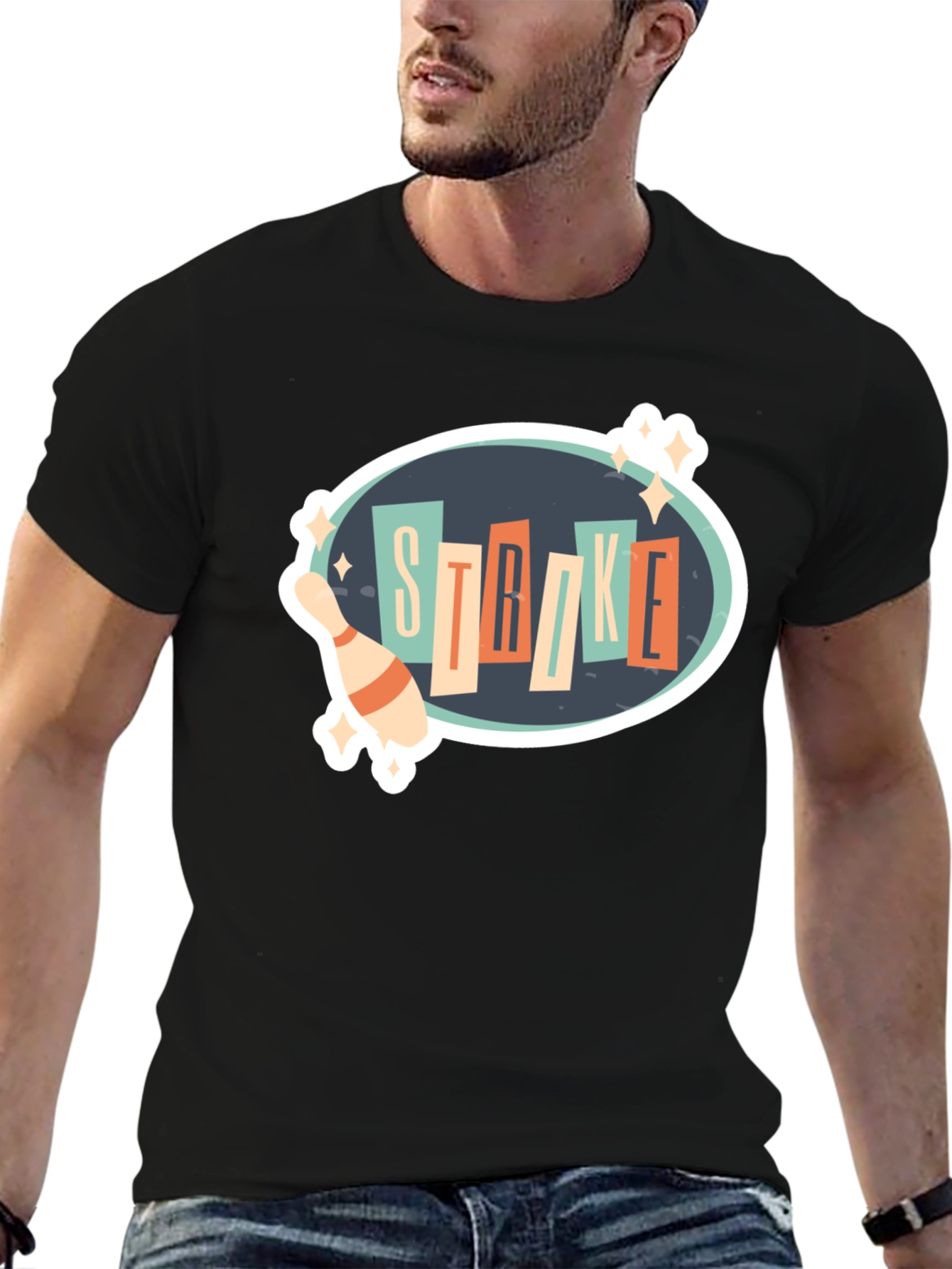 Retro Bowling Strike T-Shirt - Fun Bowling Design