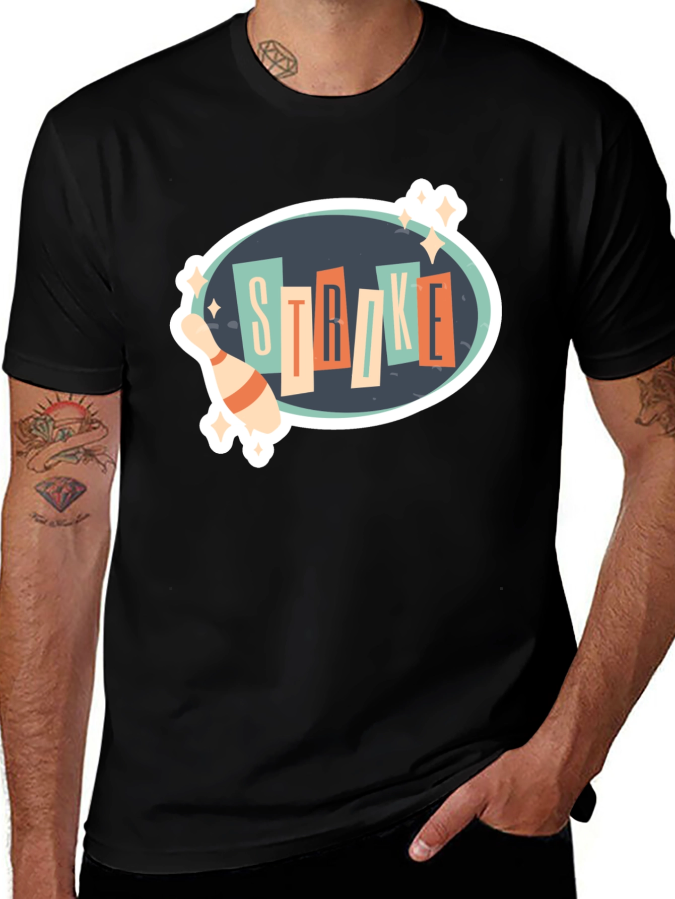 Retro Bowling Strike T-Shirt - Fun Bowling Design