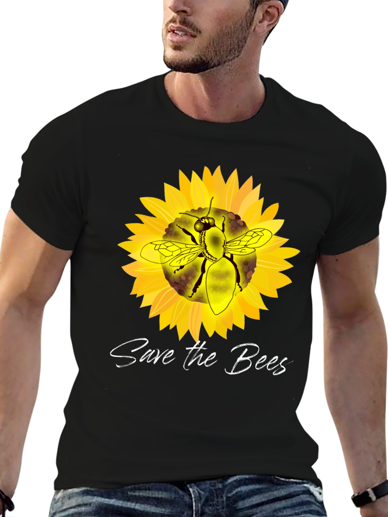 Save the Bees Sunflower Graphic T-Shirt