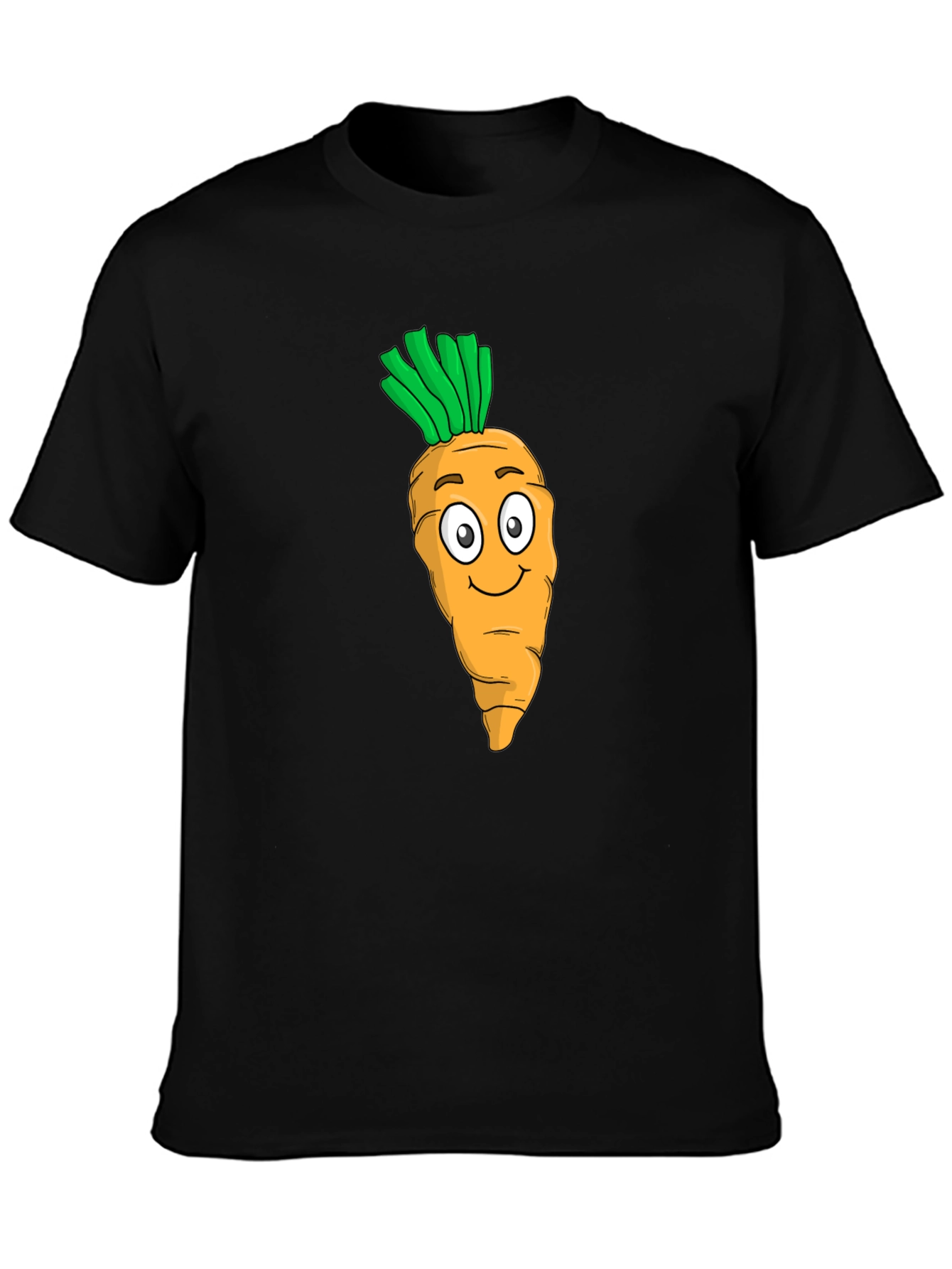 Carrot Cartoon Graphic Tee - Black T-Shirt