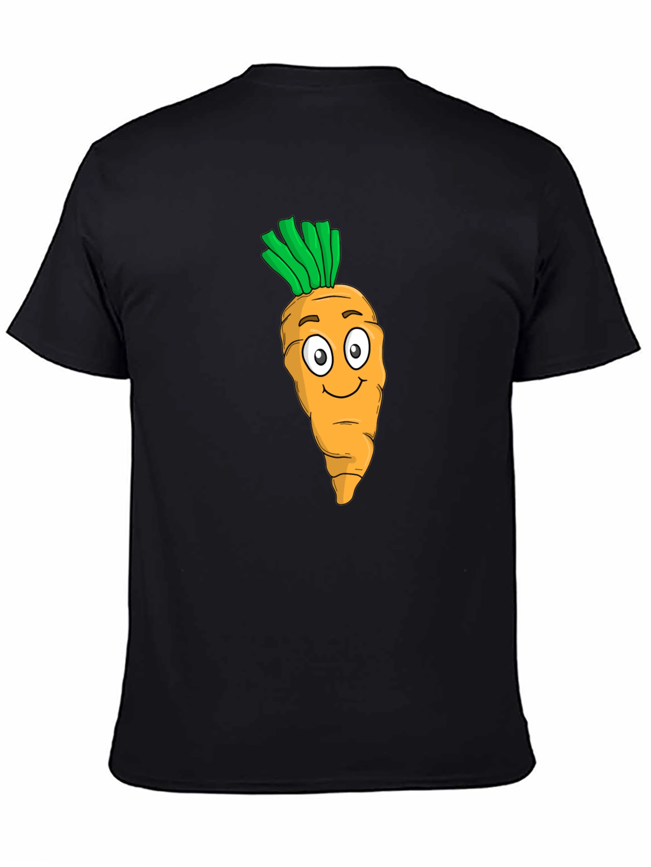 Carrot Cartoon Graphic Tee - Black T-Shirt