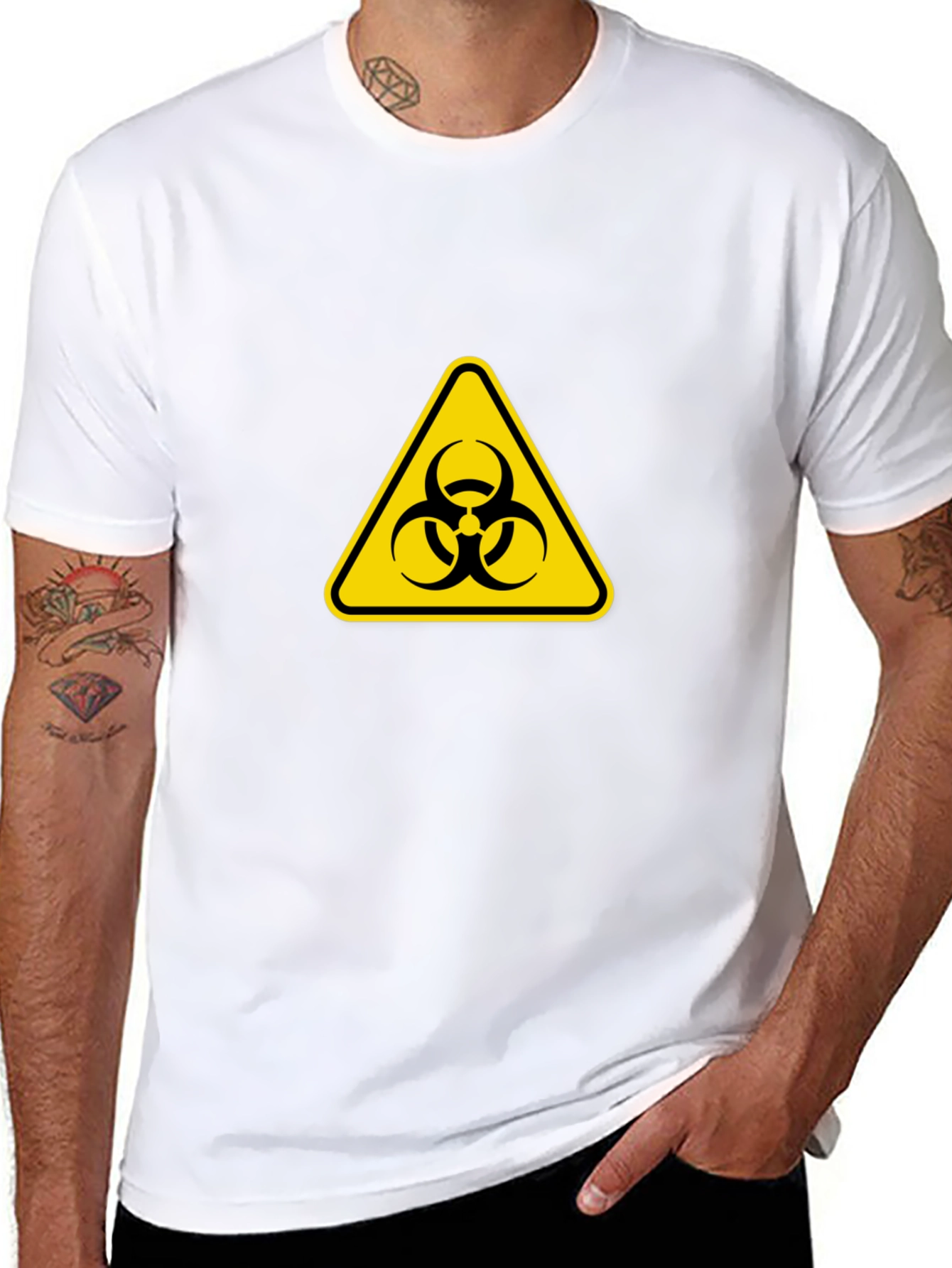 Biohazard Symbol T-Shirt - Stylish & Cautionary