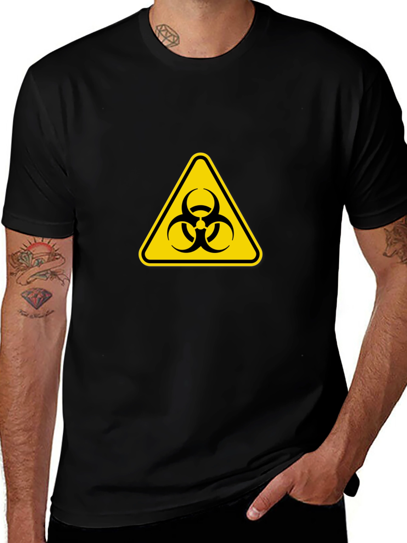 Biohazard Symbol T-Shirt - Stylish & Cautionary