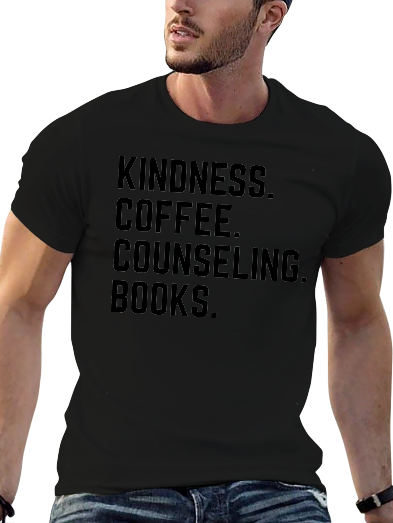 Kindness Coffee Counseling Books Graphic Tee