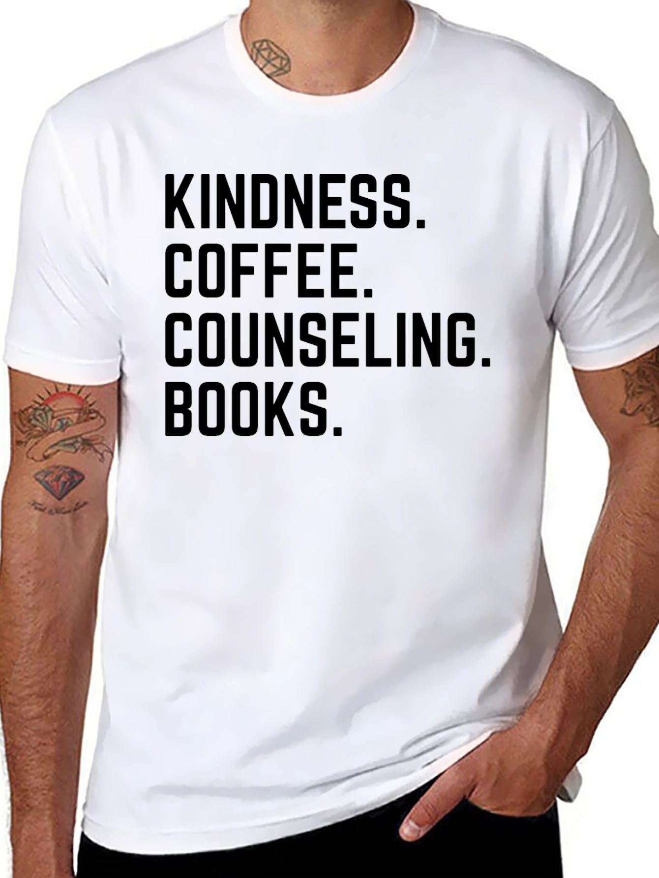 Kindness Coffee Counseling Books Graphic Tee
