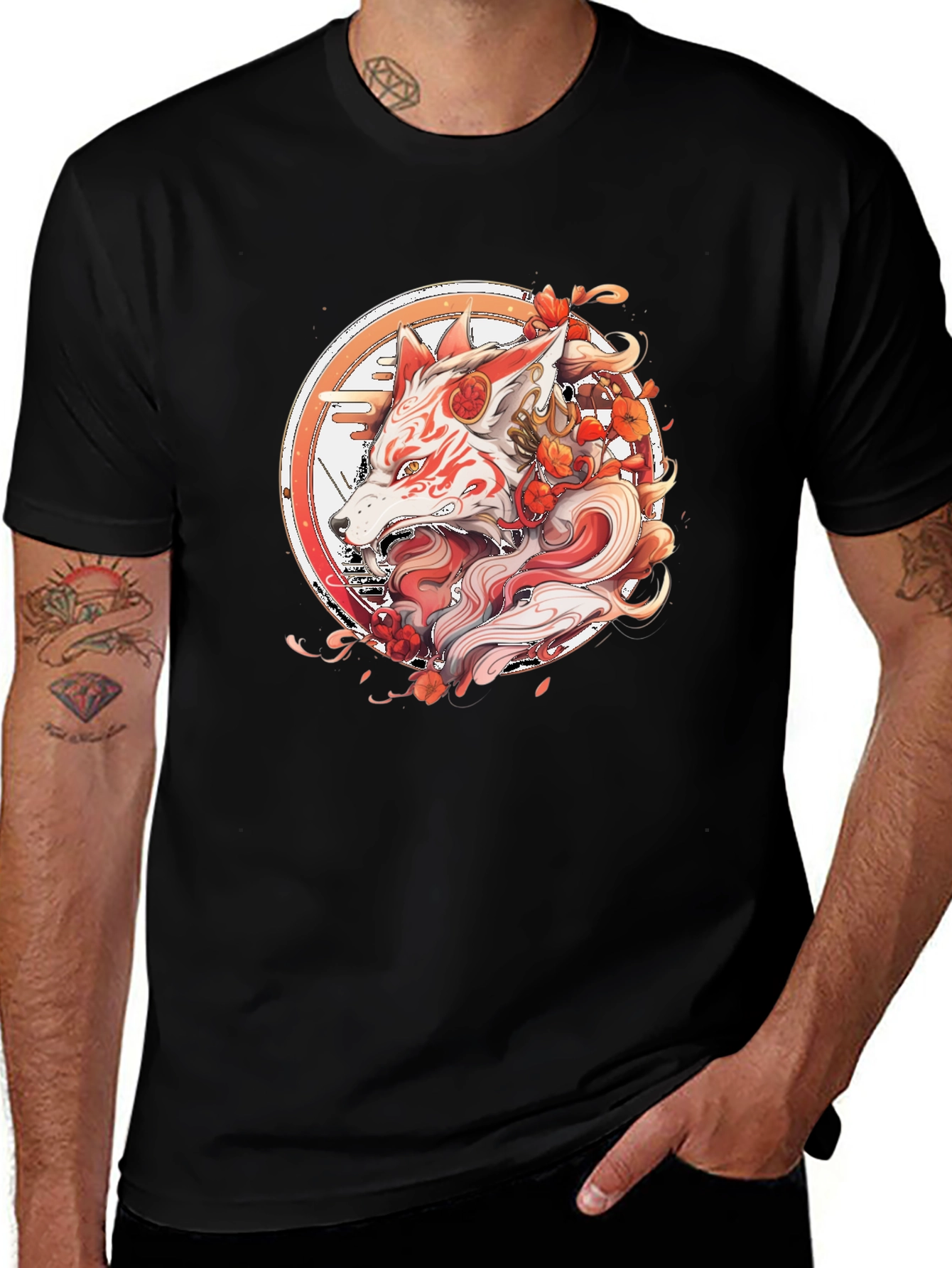 Japanese Fox T-Shirt - Kitsune Graphic Tee