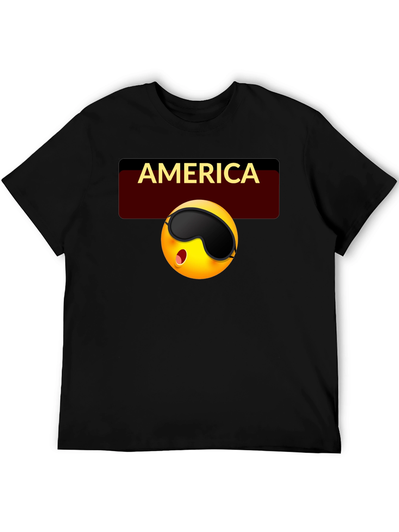 America Emoji Sleep Mask T-Shirt - Black