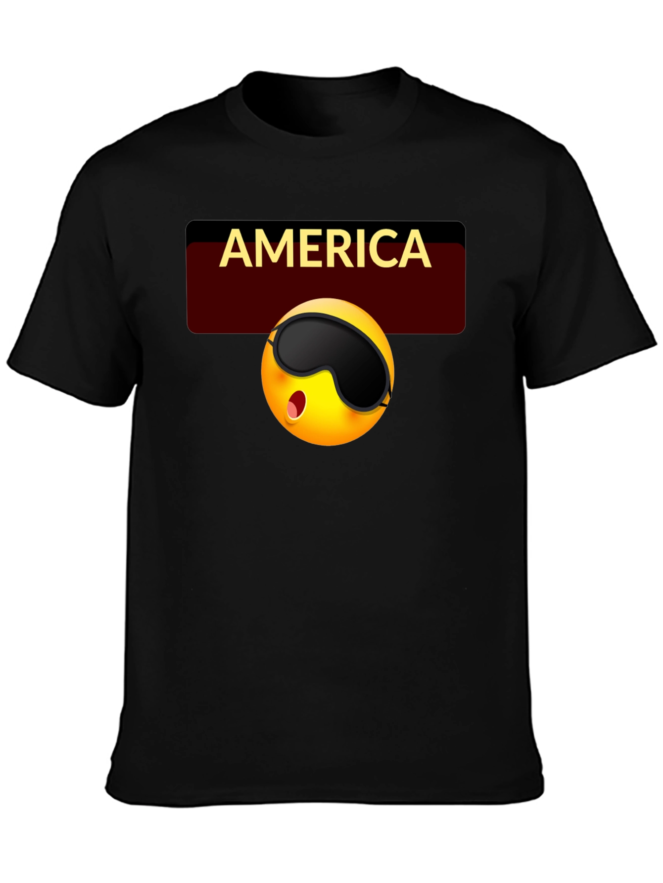 America Emoji Sleep Mask T-Shirt - Black