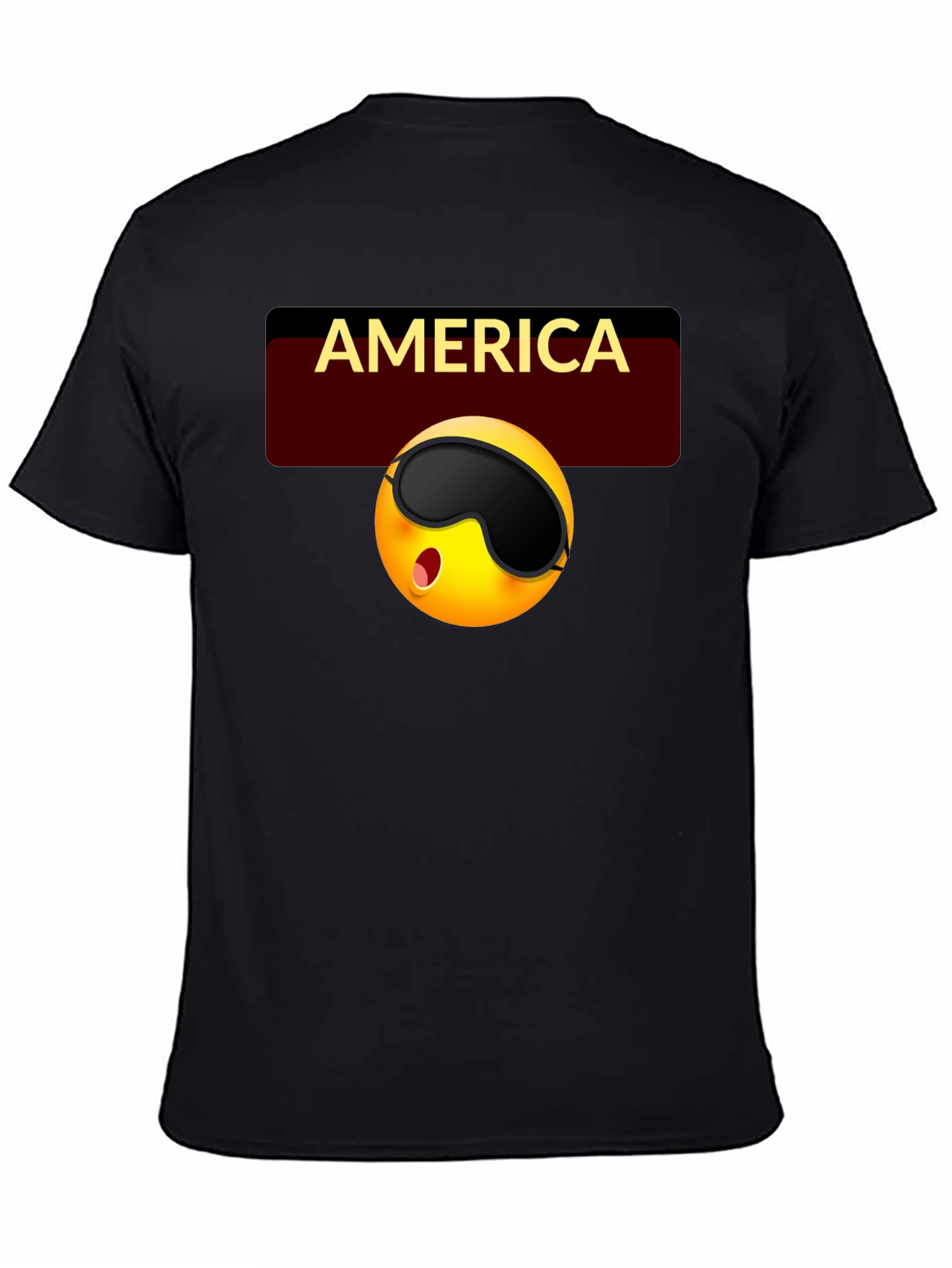 America Emoji Sleep Mask T-Shirt - Black