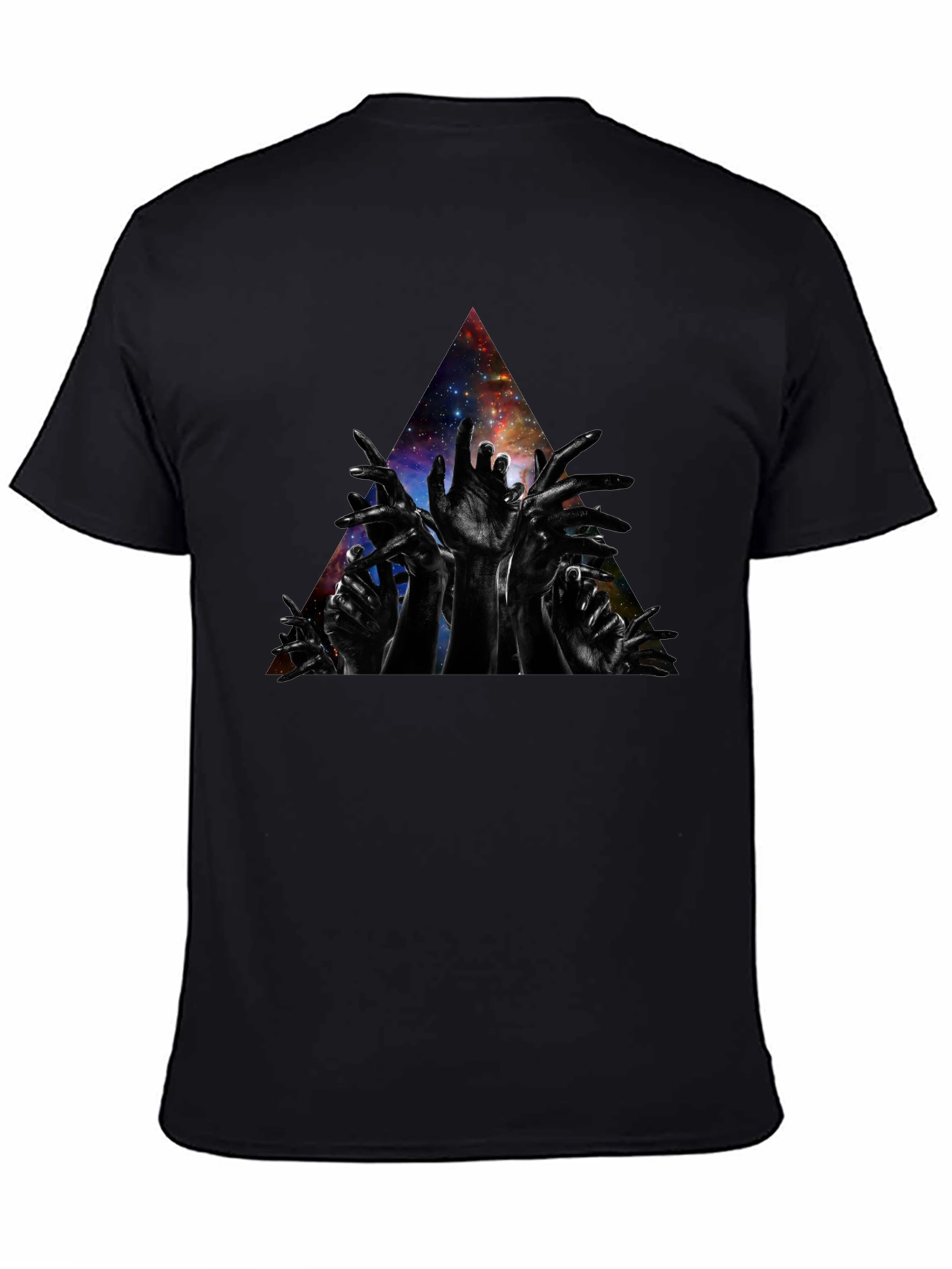 Galaxy Hands Graphic T-Shirt - Modern Artistic Design