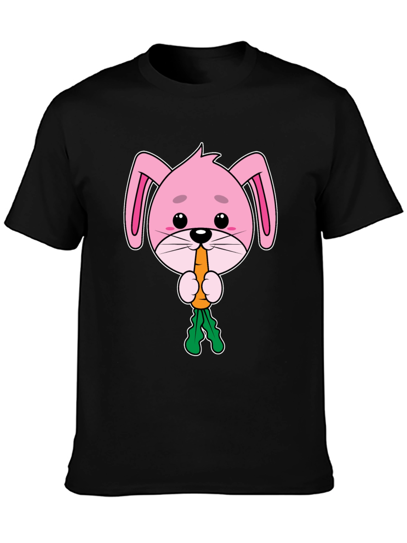 Cute Bunny Eating Carrot Graphic Tee