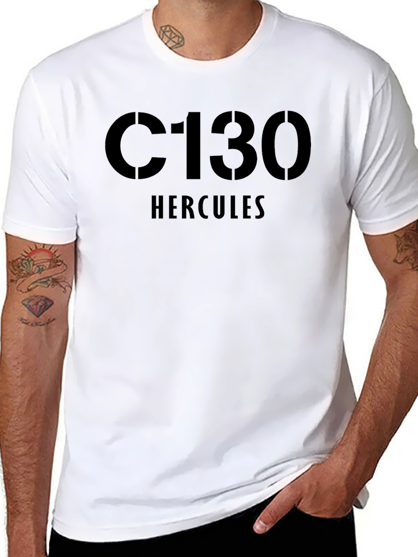 C130 Hercules Black Graphic Tee