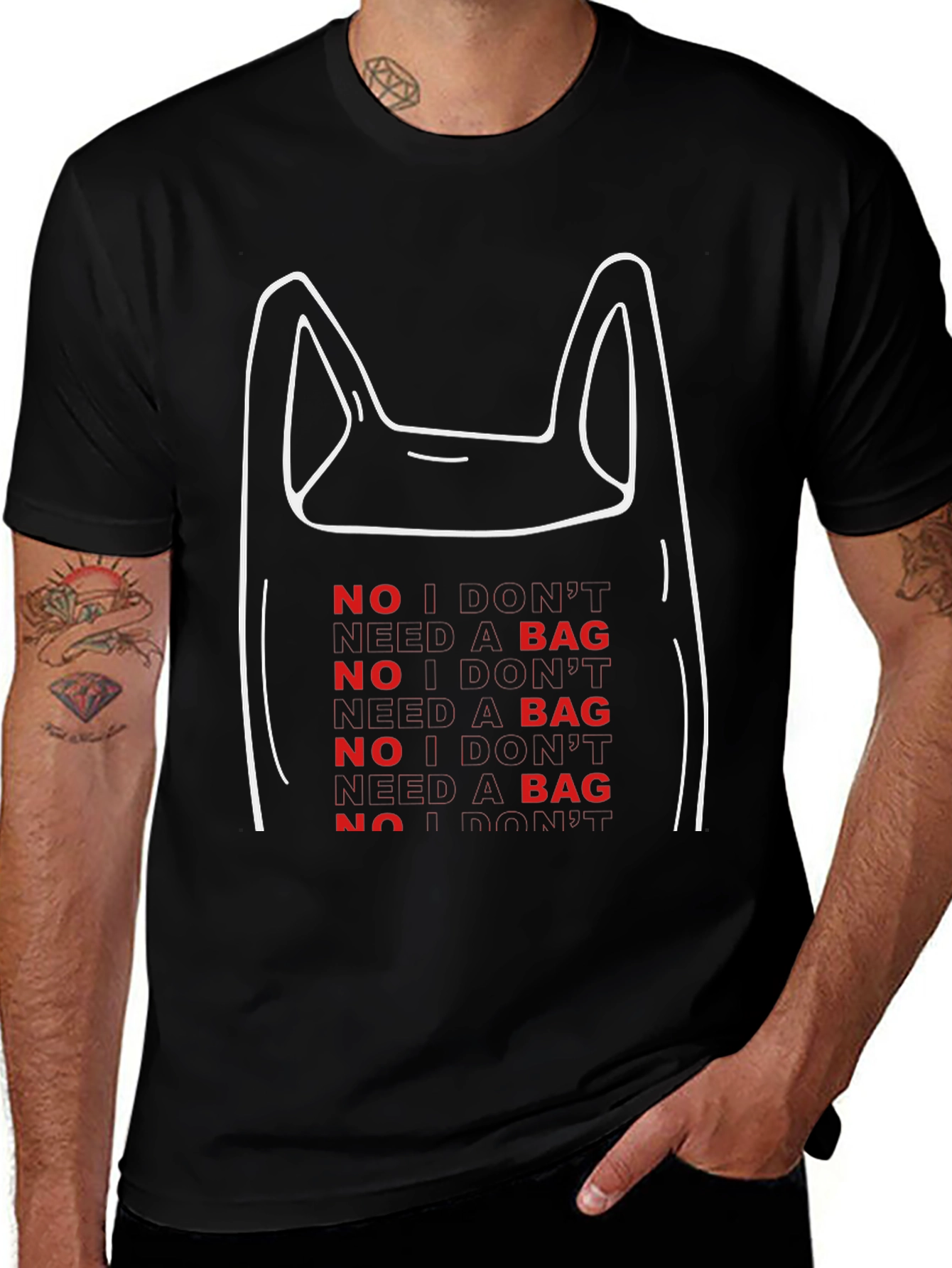 No Bag Graphic Tee - Eco-Friendly Fashion