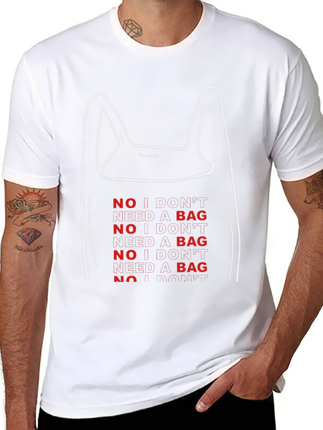 No Bag Graphic Tee - Eco-Friendly Fashion