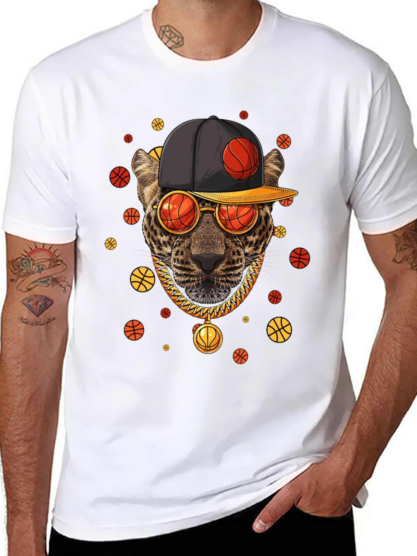 Cool Cat Basketball Graphic Tee