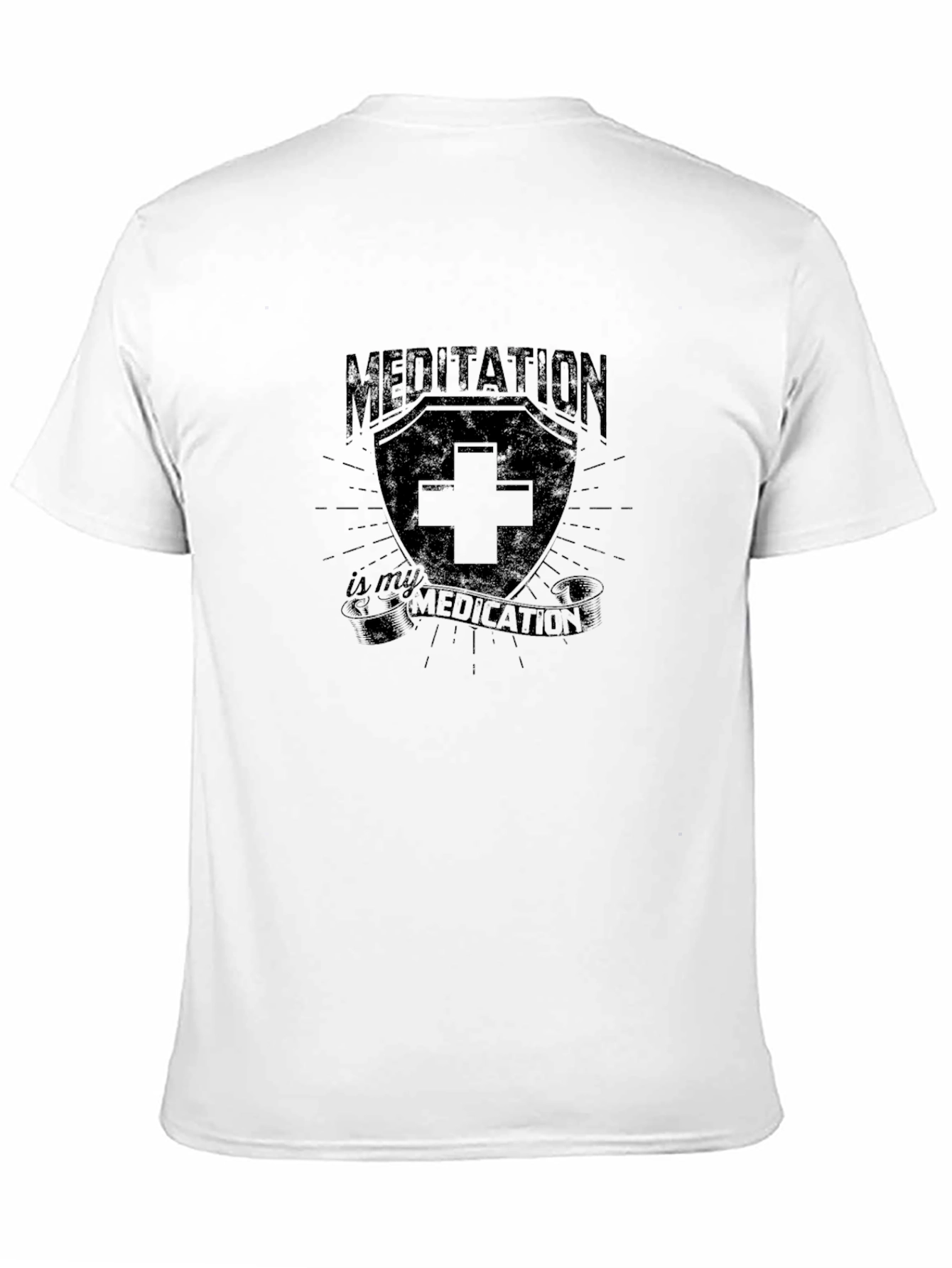 Meditation is My Medication Black Graphic T-Shirt