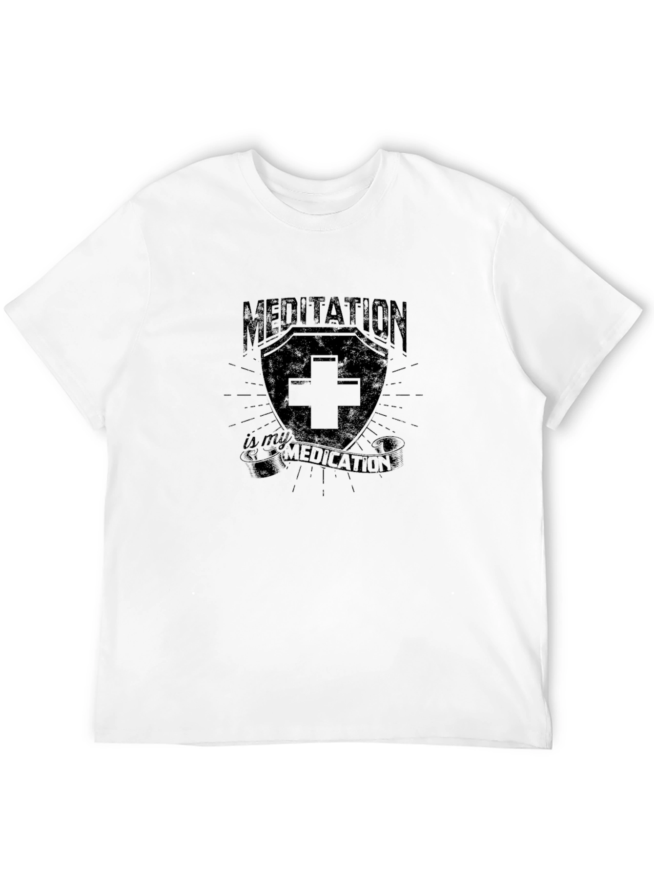 Meditation is My Medication Black Graphic T-Shirt