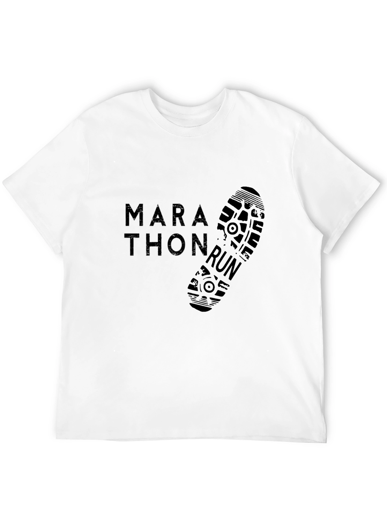Marathon Run Graphic Black T-Shirt