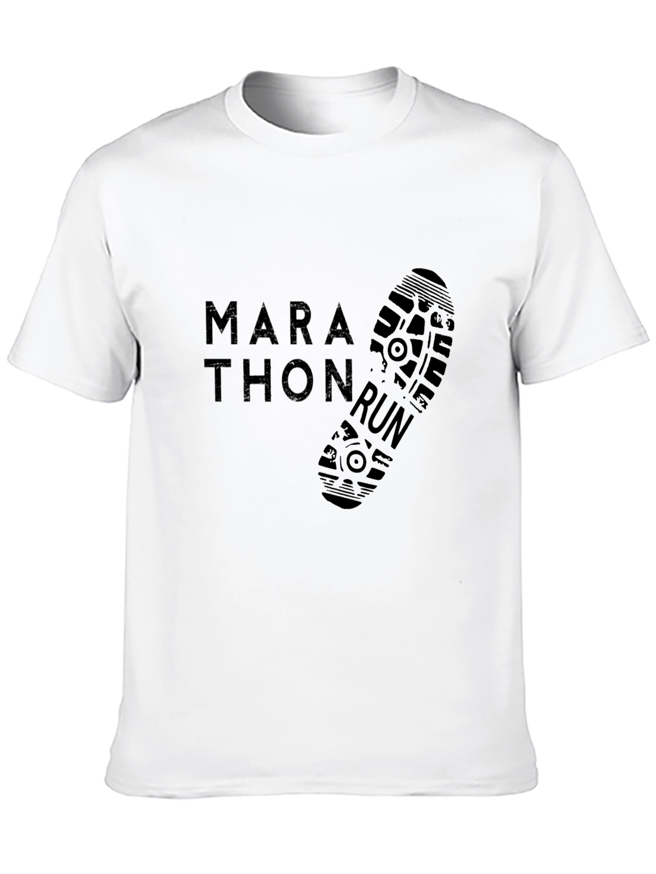 Marathon Run Graphic Black T-Shirt