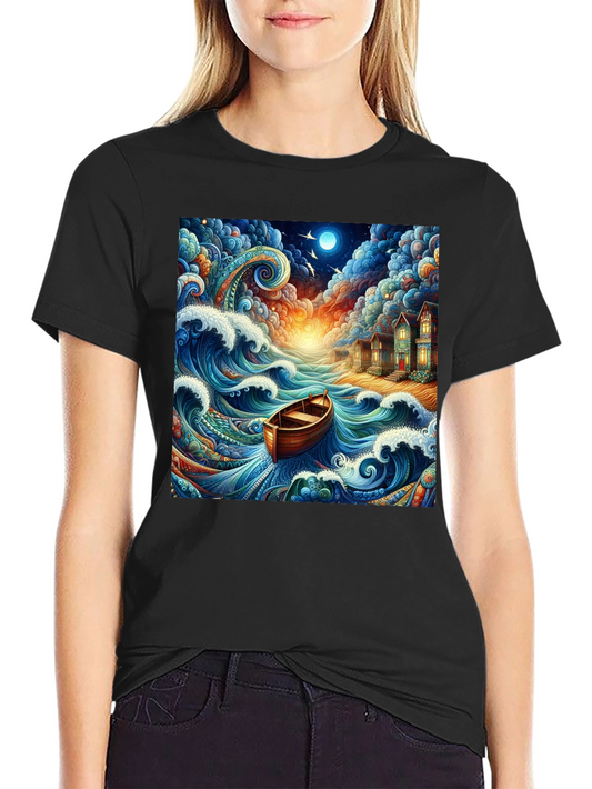 Whimsical Ocean Boat Ride Graphic Tee