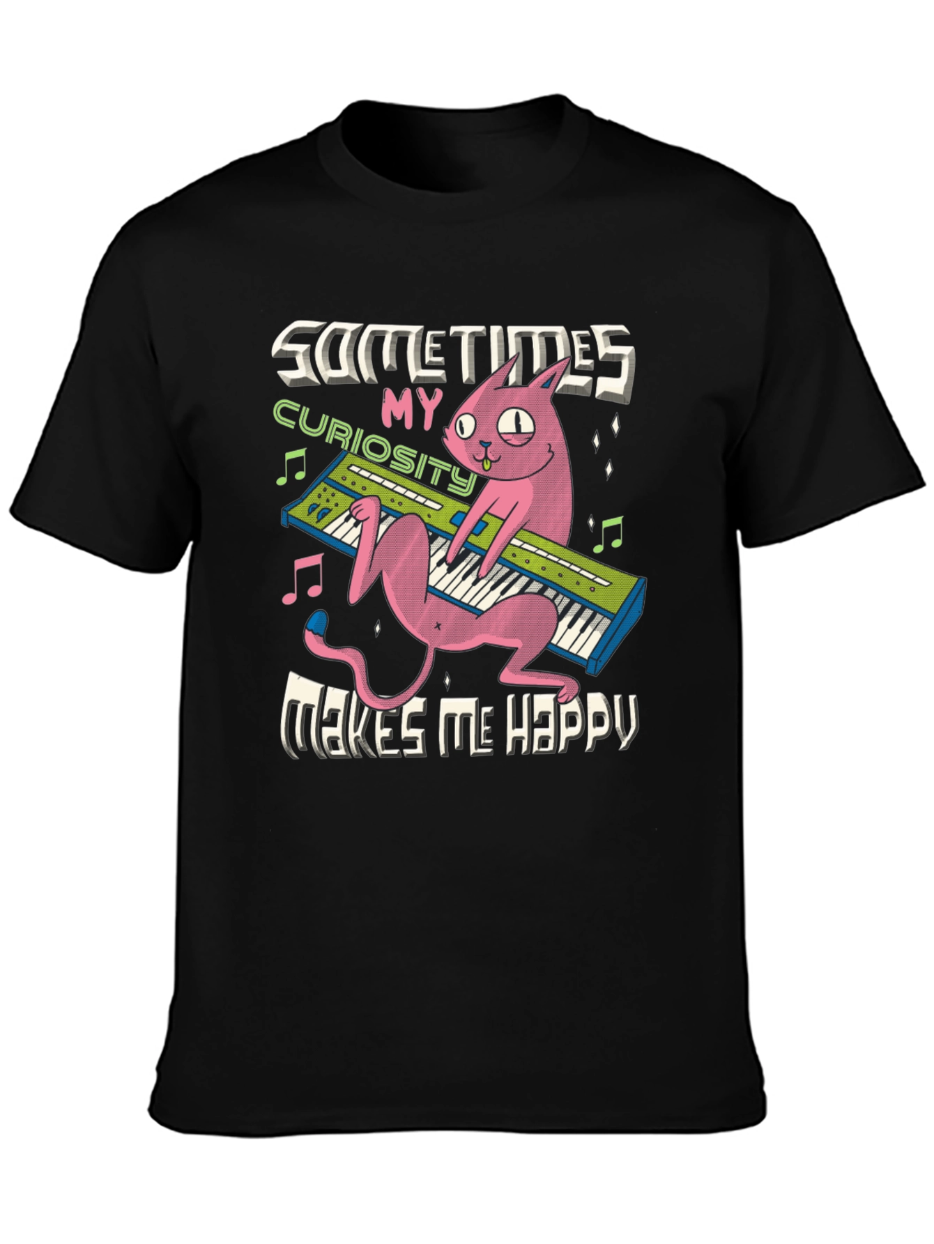 Curious Cat Keyboard T-Shirt