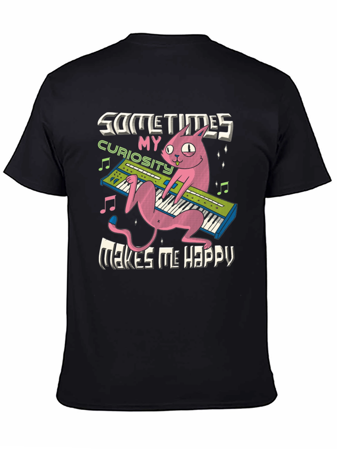 Curious Cat Keyboard T-Shirt