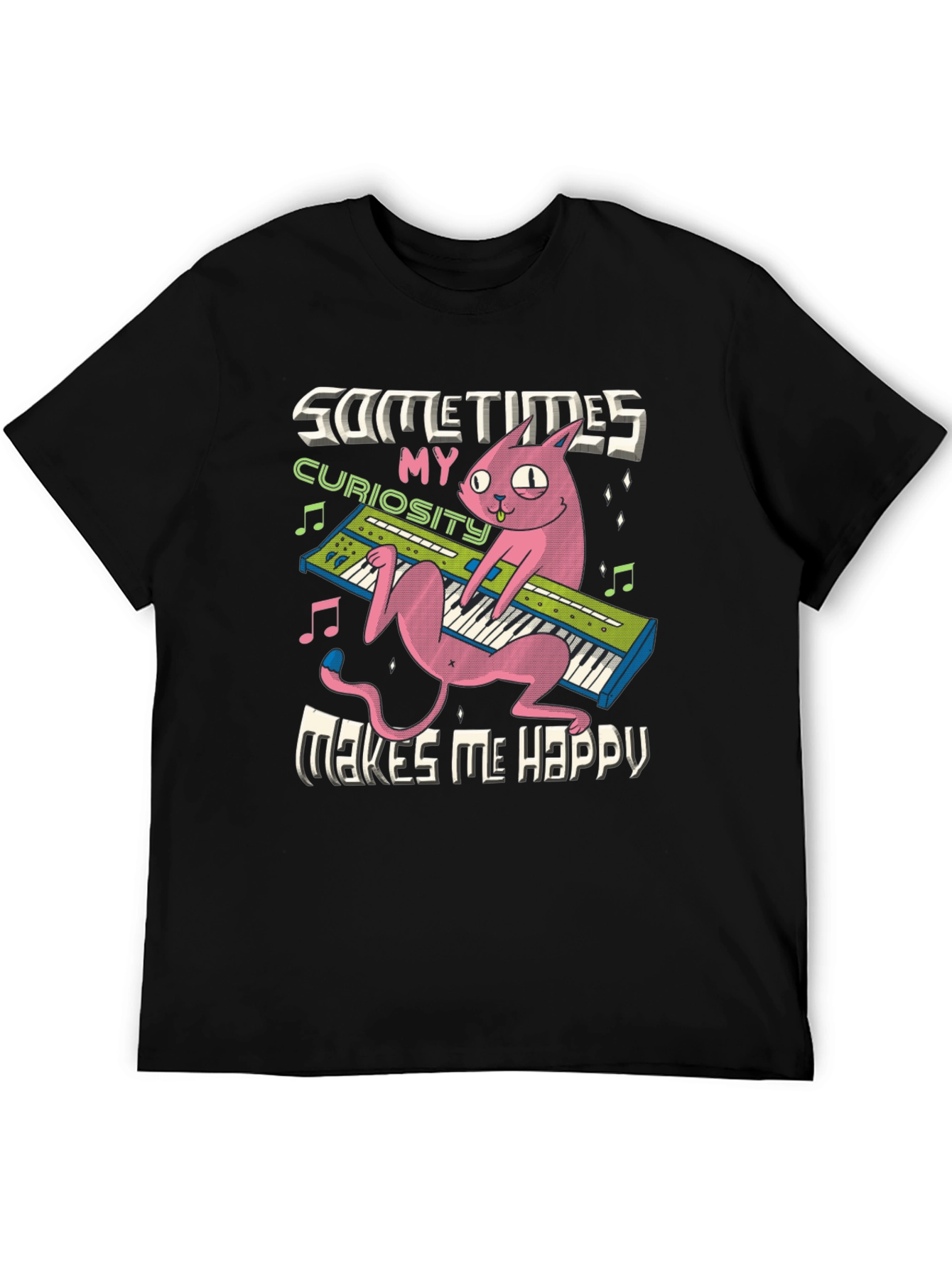 Curious Cat Keyboard T-Shirt