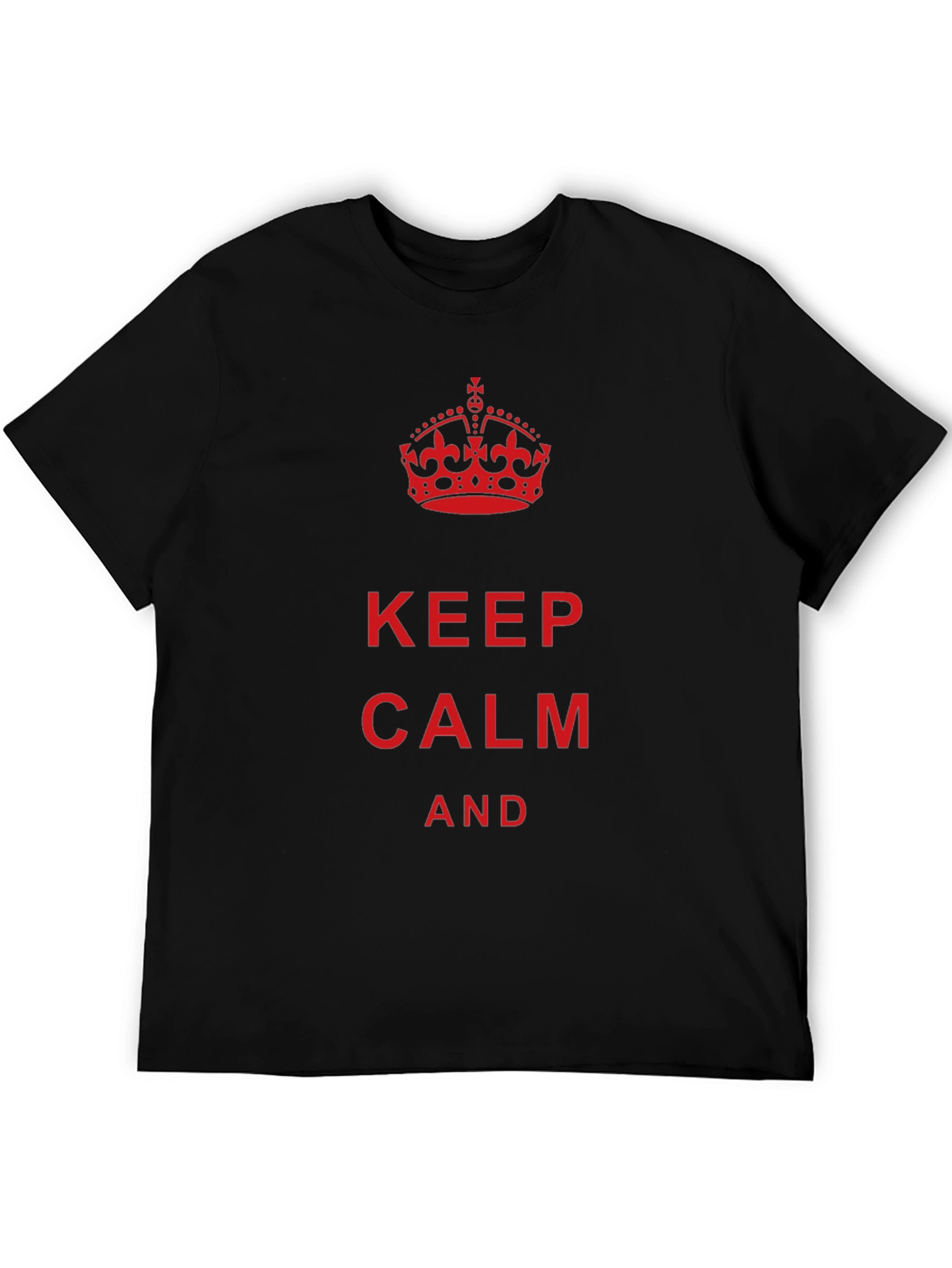 Keep Calm Graphic Tee - Black Cotton T-Shirt
