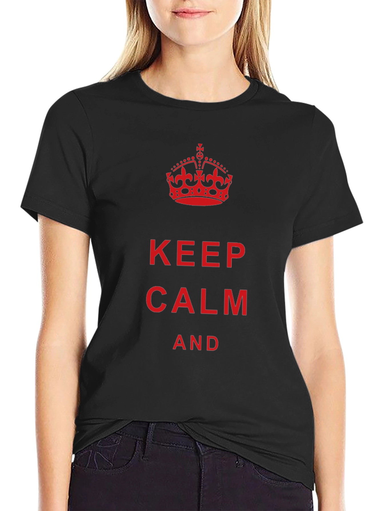 Keep Calm Graphic Tee - Black Cotton T-Shirt